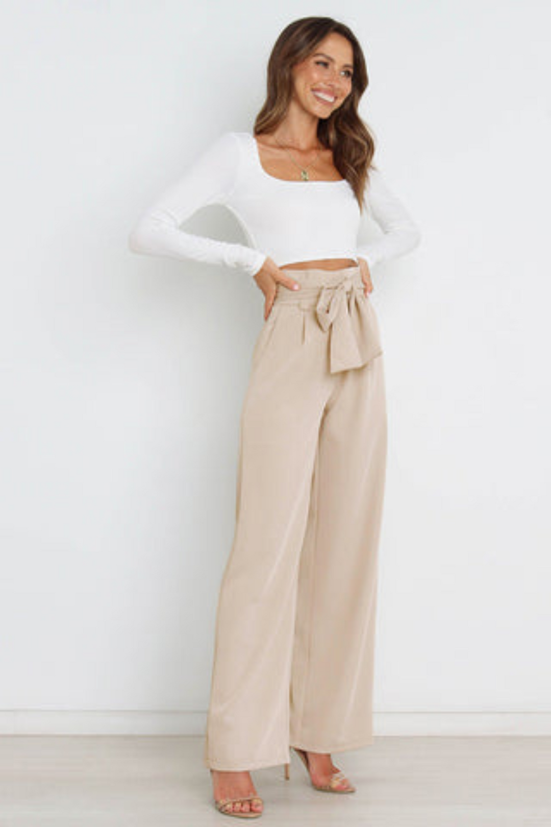 Zoe | Sophisticated Wide Leg Belted Linen Pants