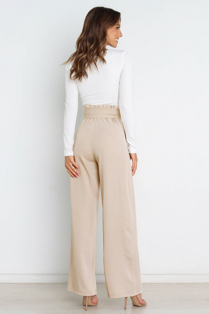 Zoe | Sophisticated Wide Leg Belted Linen Pants