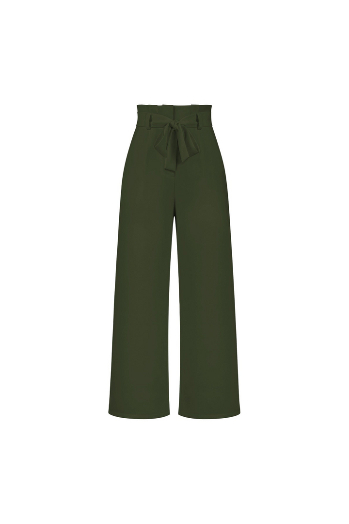 Zoe | Sophisticated Wide Leg Belted Linen Pants