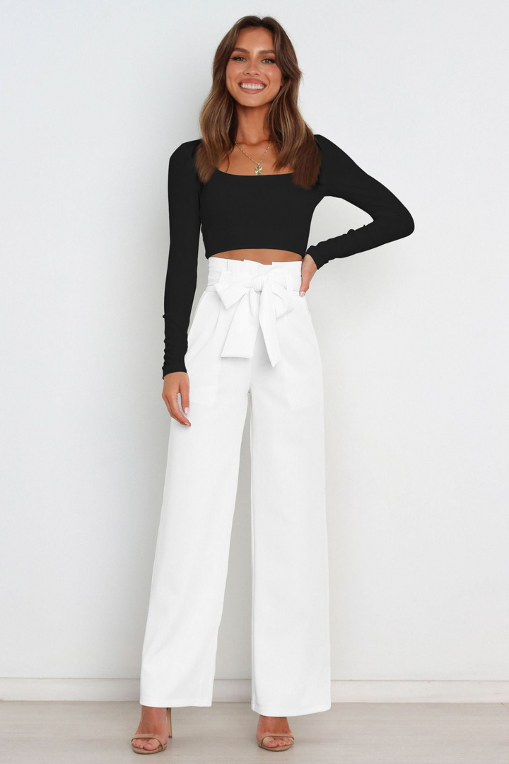 Zoe | Sophisticated Wide Leg Belted Linen Pants