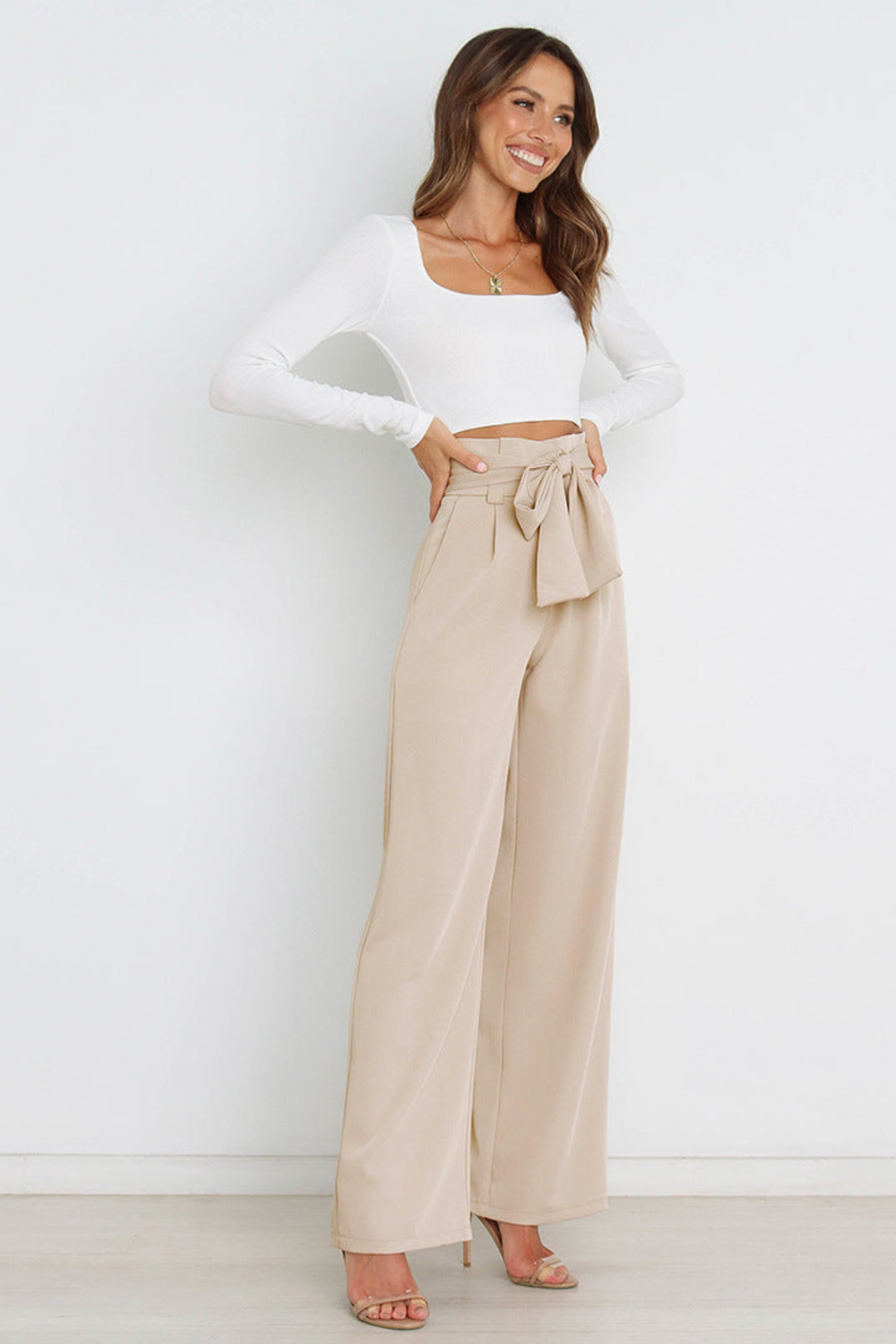 Zoe | Sophisticated Wide Leg Belted Linen Pants