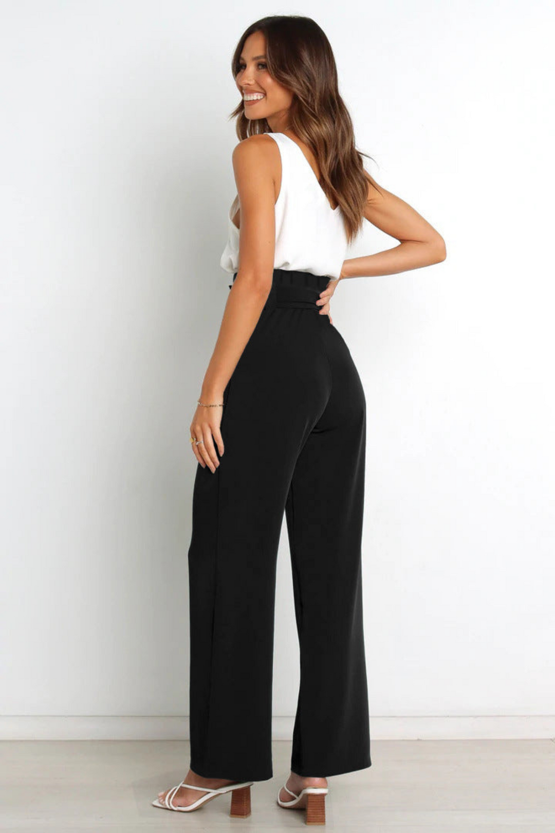 Zoe | Sophisticated Wide Leg Belted Linen Pants