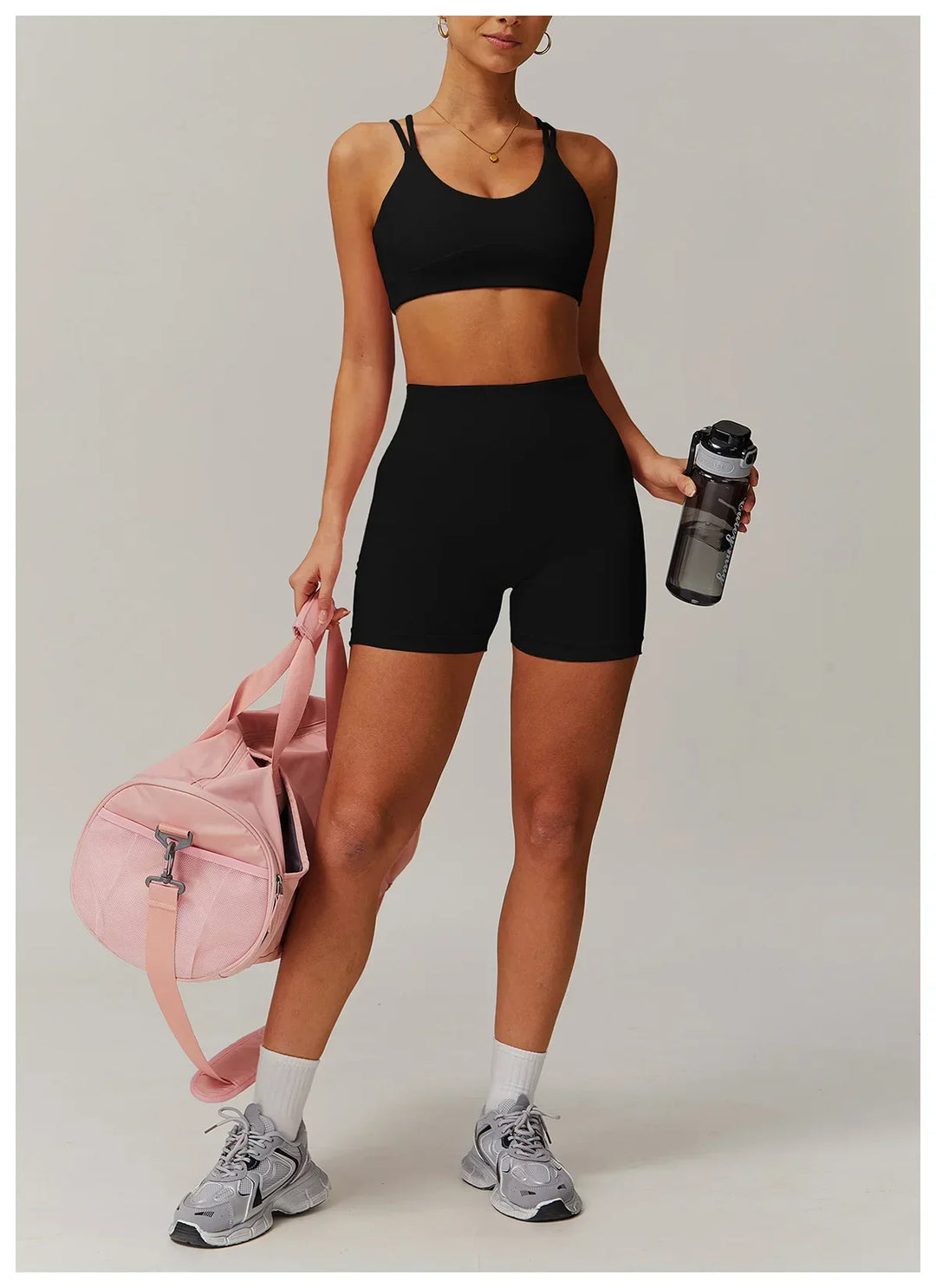 Zoe | Stylish High-Waisted Bike Shorts Activewear Set