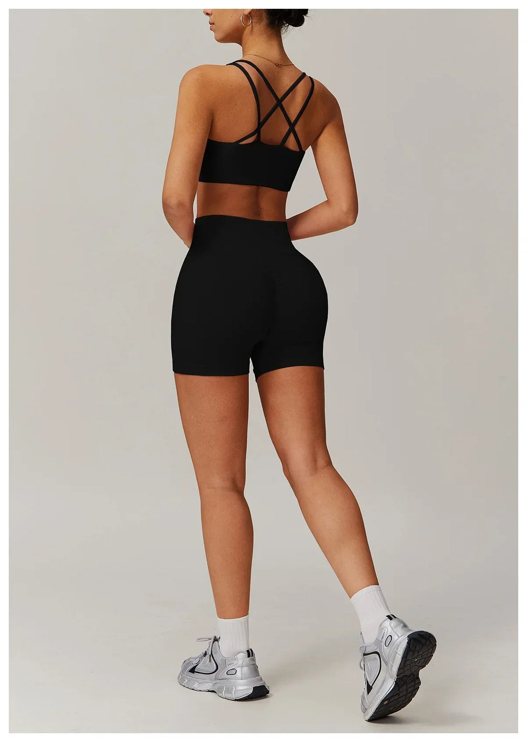 Zoe | Stylish High-Waisted Bike Shorts Activewear Set