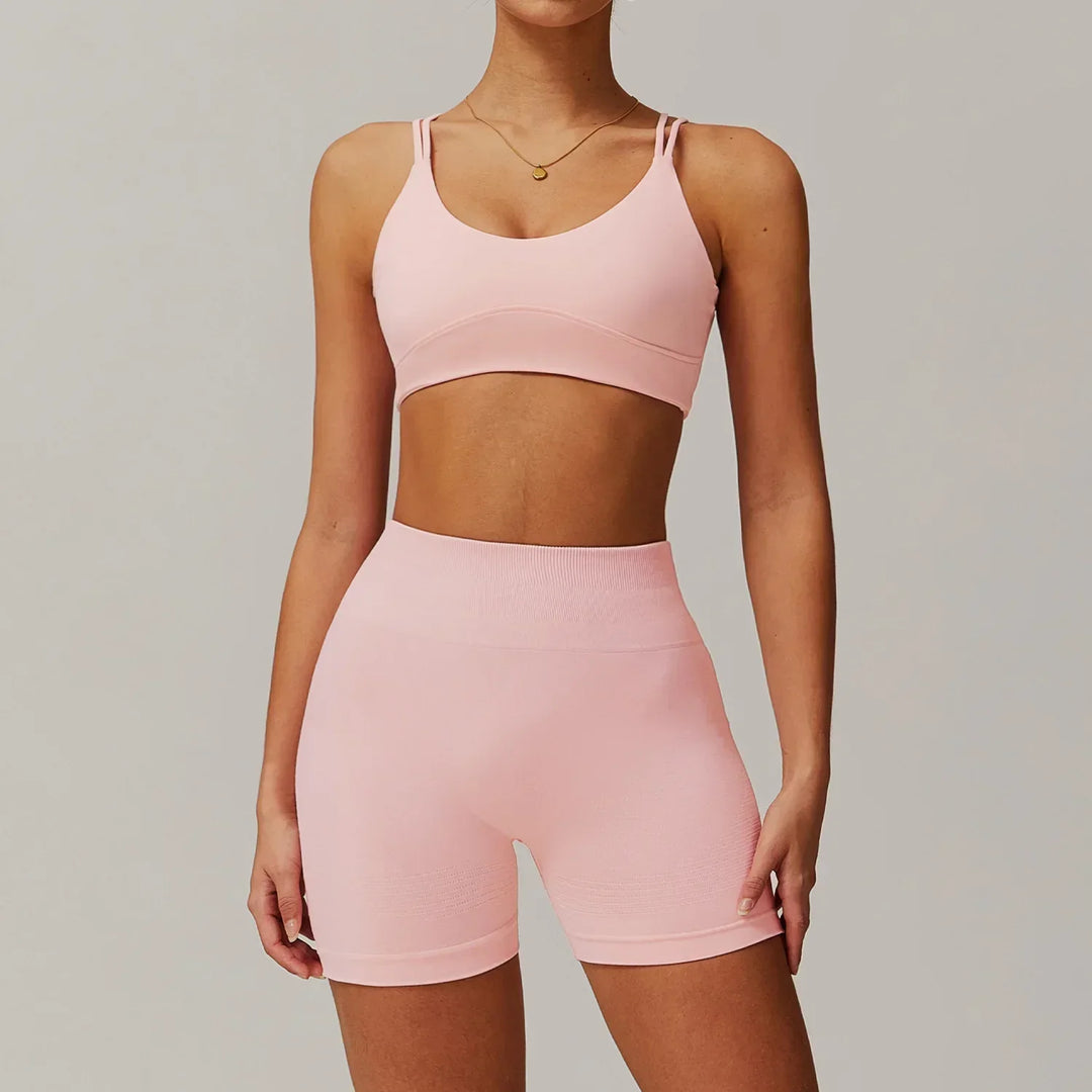 Zoe | Stylish High-Waisted Bike Shorts Activewear Set